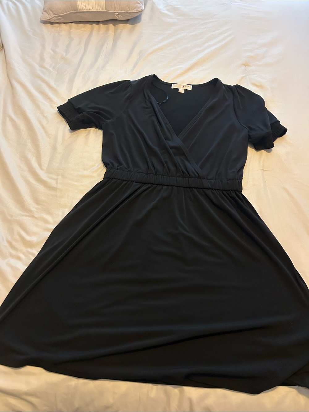 Michael Kors Women's Black Wrap-Style Short Sleeve Dress